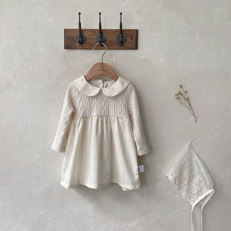 長袖ワンピース Dress / 6M 66cm ベビー ドッキング 丸襟 長袖 ロンパース ワンピース リンクコーデ 姉妹 お揃い【mh0000984】