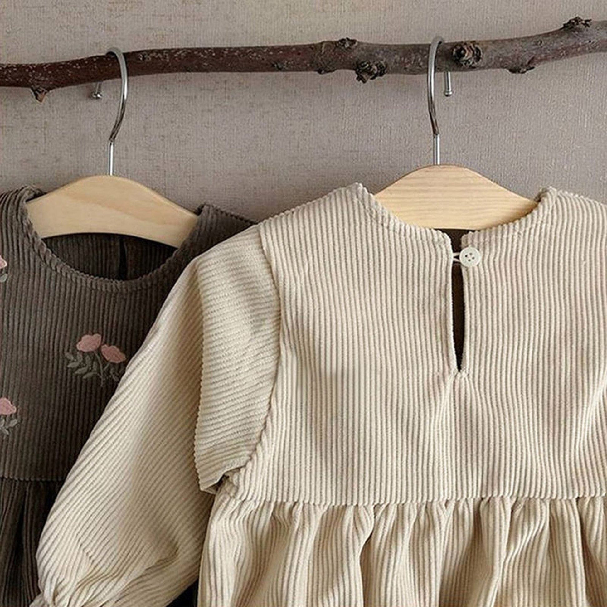 長袖ロンパース ベビー フラワー 刺繍 ロンパース 帽子 ボンネット【mh0000082】