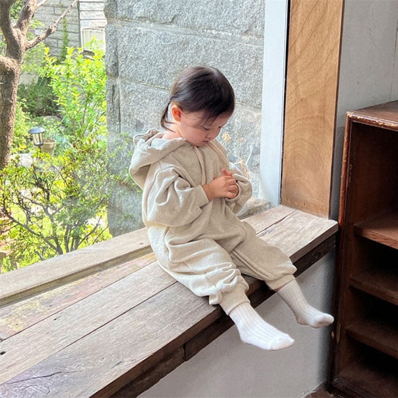 長袖ロンパース ベビー フーディ ジッパー 長袖 ジャンプスーツ【mh0000953】