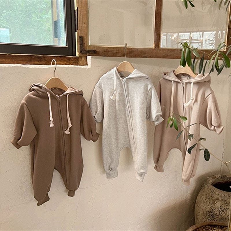 長袖ロンパース ベビー フーディ ジッパー 長袖 ジャンプスーツ【mh0000953】