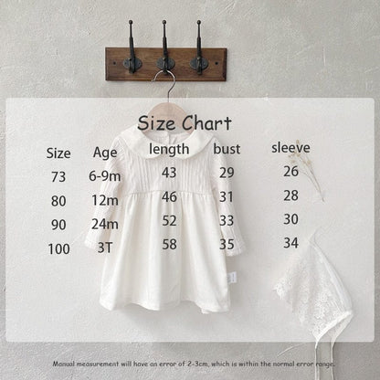 長袖ワンピース ベビー ドッキング 丸襟 長袖 ロンパース ワンピース リンクコーデ 姉妹 お揃い【mh0000984】