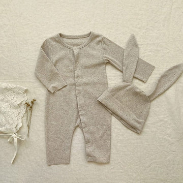 長袖ロンパース Romper with Hat / 66cm ベビー 長袖 ジャンプスーツ うさ耳 帽子 セット【mh0000960】