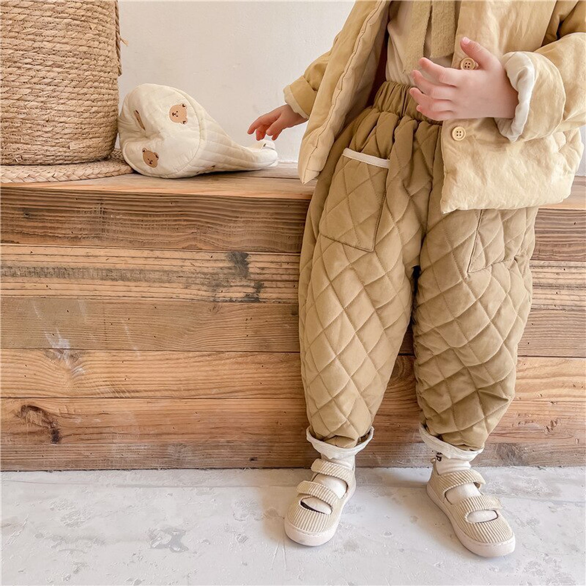 -キッズ キルティング アウター パンツ【mh0000291】 - mamahalo shop - ロングパンツ・スウェットパンツ -  べビー服 - 子供服 - 男の子 - 女の子