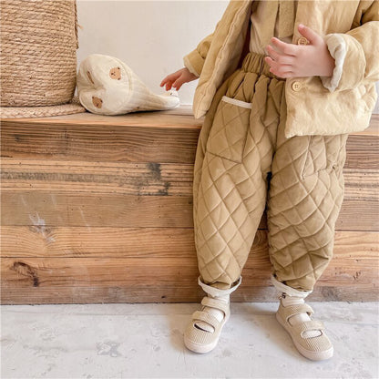 -キッズ キルティング アウター パンツ【mh0000291】 - mamahalo shop - ロングパンツ・スウェットパンツ -  べビー服 - 子供服 - 男の子 - 女の子