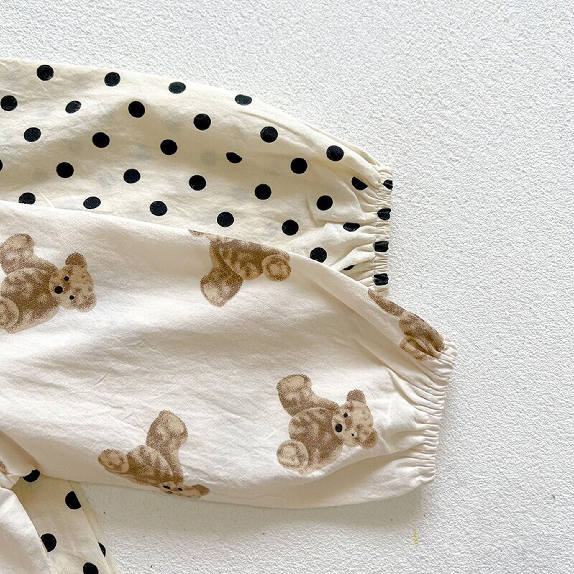 -ベビー くま みずたま 長袖ロンパース【mh0000053】 - mamahalo shop - 長袖ロンパース -  べビー服 - 子供服 - 男の子 - 女の子