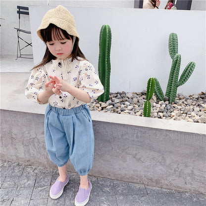 -キッズ パフスリーブ ブラウス【mh0000525】 - mamahalo shop - 半袖シャツ・ブラウス -  べビー服 - 子供服 - 男の子 - 女の子