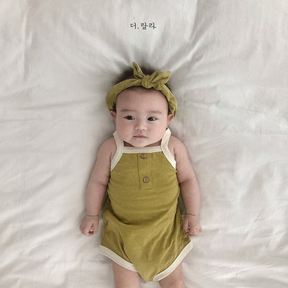 -ベビーロンパース キャミソールボディスーツ タンクロンパース 3カラー【mh0000535】 - mamahalo shop - ノースリーブロンパース -  べビー服 - 子供服 - 男の子 - 女の子