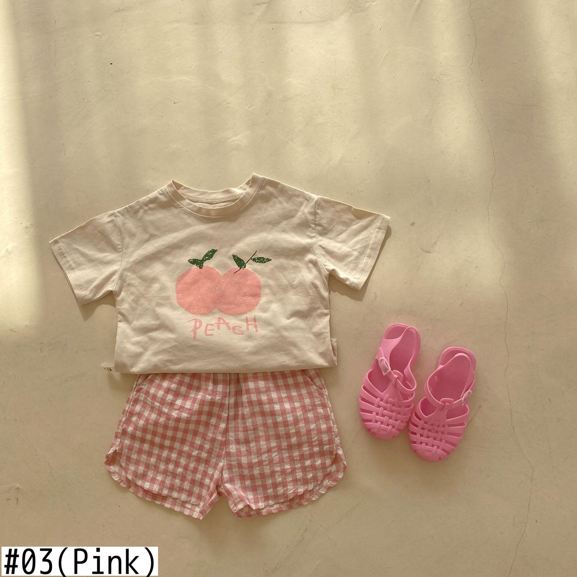 -キッズ フルーツ セットアップ Tシャツ チェック パンツ 48902210 - mamahalo shop - 半袖セットアップ -  べビー服 - 子供服 - 男の子 - 女の子