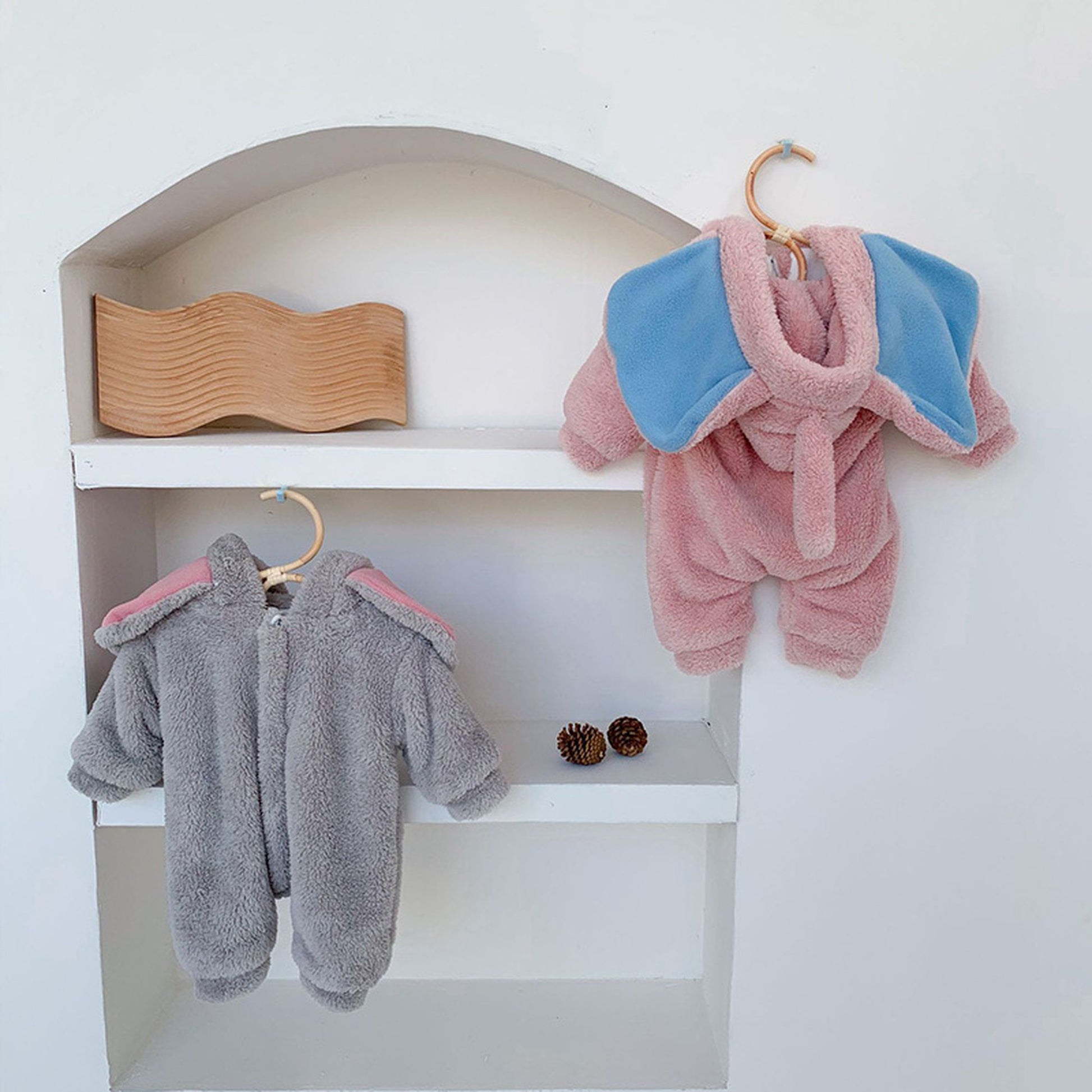 -ベビー ぞう 耳付き フーディ フリース アウター ジャンプスーツ【mh0000205】 - mamahalo shop - アウタージャンプスーツ -  べビー服 - 子供服 - 男の子 - 女の子