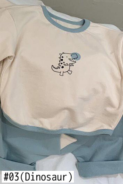 -ベビー アニマル セットアップ トップス パンツ - mamahalo shop - 長袖セットアップ -  べビー服 - 子供服 - 男の子 - 女の子