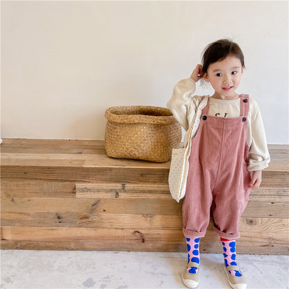-キッズ コーデュロイ オーバーオール サロペット パンツ【mh0000399】 - mamahalo shop - オーバーオール -  べビー服 - 子供服 - 男の子 - 女の子