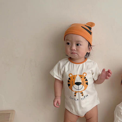 -ベビー タイガー 虎 長袖 半袖 しっぽ付き ロンパース【mh0000711】 - mamahalo shop - 半袖ロンパース -  べビー服 - 子供服 - 男の子 - 女の子
