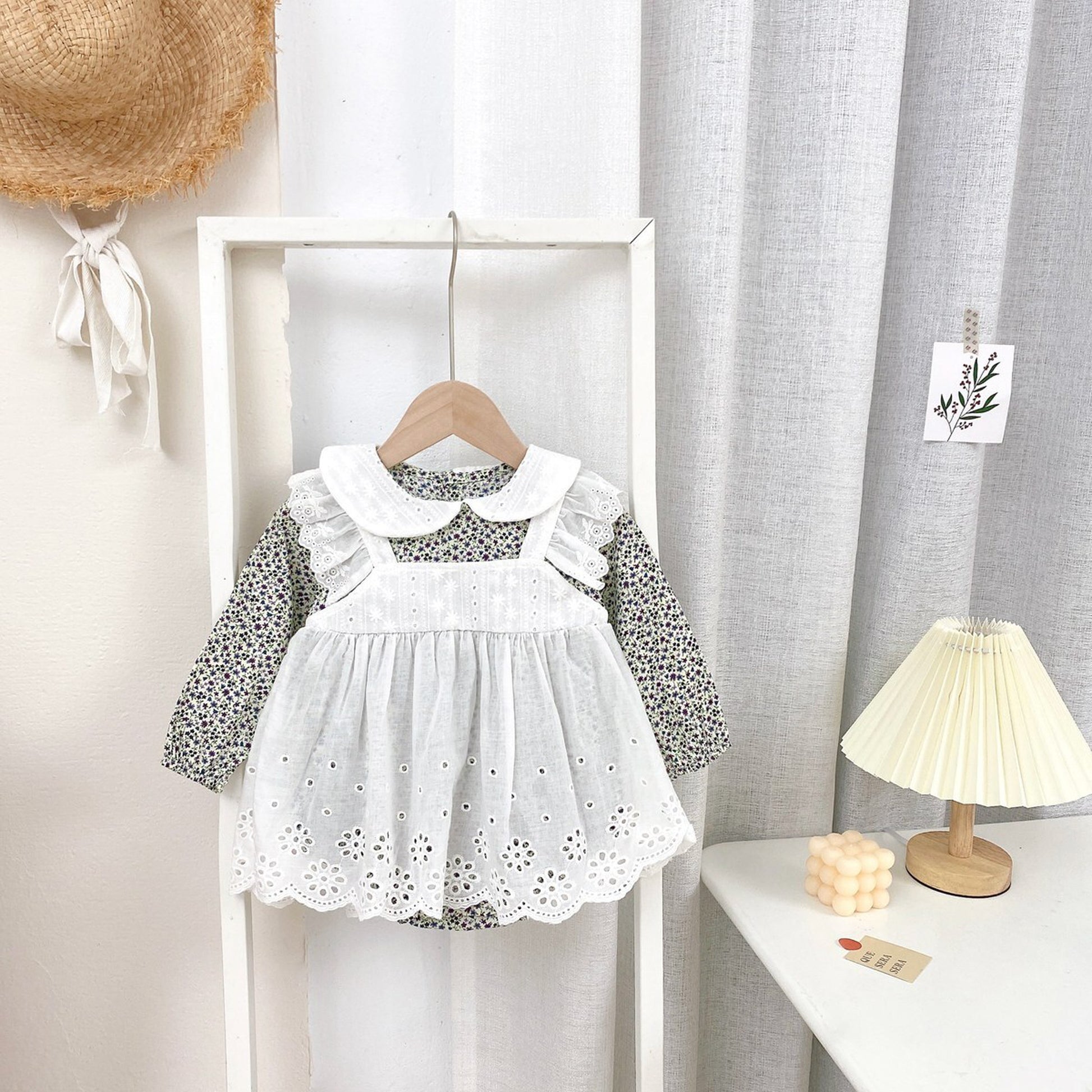 -☺︎ ベビー フラワー エプロン スカート ロンパース - mamahalo shop - 長袖ロンパース -  べビー服 - 子供服 - 男の子 - 女の子