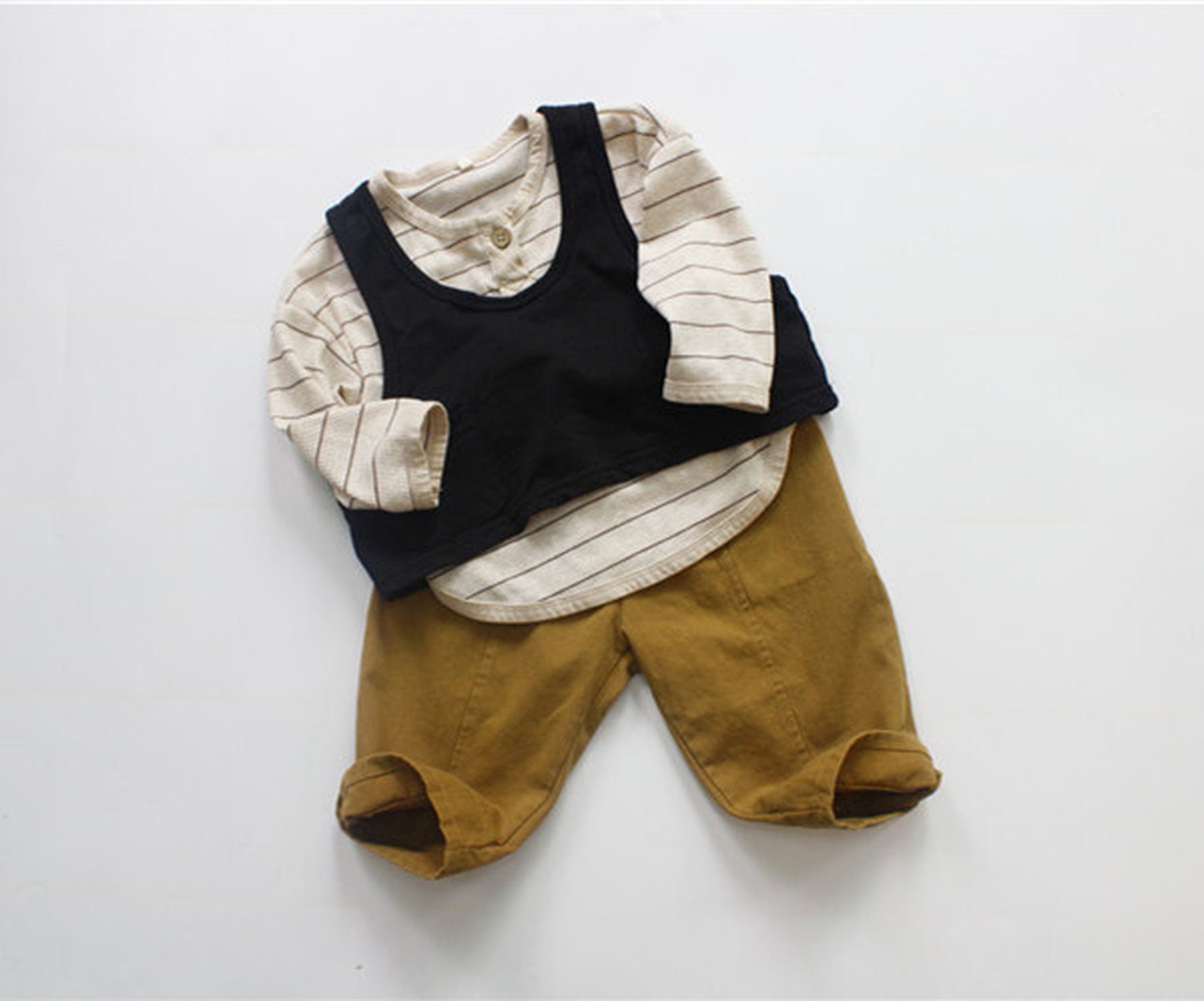 -キッズ ボーダー 長袖 Tシャツ トップス - mamahalo shop - 長袖Tシャツ -  べビー服 - 子供服 - 男の子 - 女の子