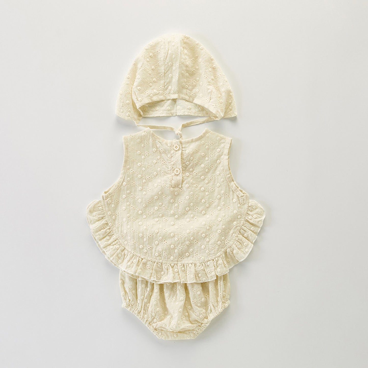 -ベビー セットアップ ノースリーブ ブラウス ブルマ パンツ ボンネット 帽子 - mamahalo shop - ノースリーブセットアップ -  べビー服 - 子供服 - 男の子 - 女の子