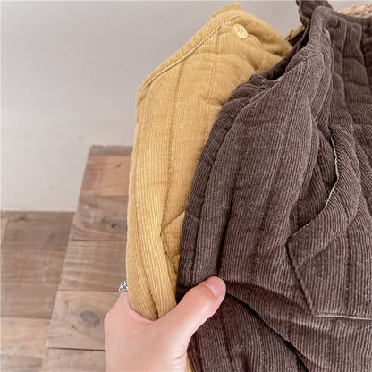 -キッズ コーデュロイ キルティング サロペット サスパンツ【mh0000254】 - mamahalo shop - オーバーオール -  べビー服 - 子供服 - 男の子 - 女の子