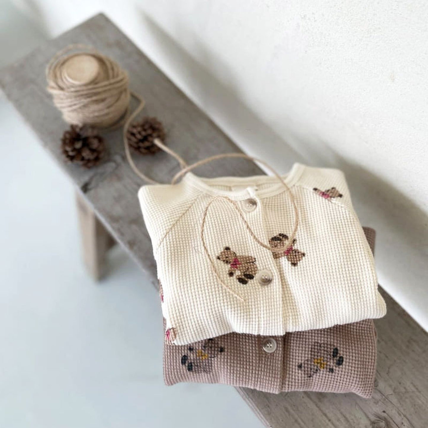 -ベビー くま ベア ロンパース ジャンプスーツ - mamahalo shop - 長袖ロンパース -  べビー服 - 子供服 - 男の子 - 女の子