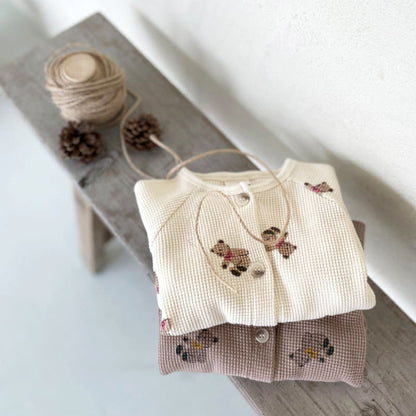 -ベビー くま ベア ロンパース ジャンプスーツ - mamahalo shop - 長袖ロンパース -  べビー服 - 子供服 - 男の子 - 女の子