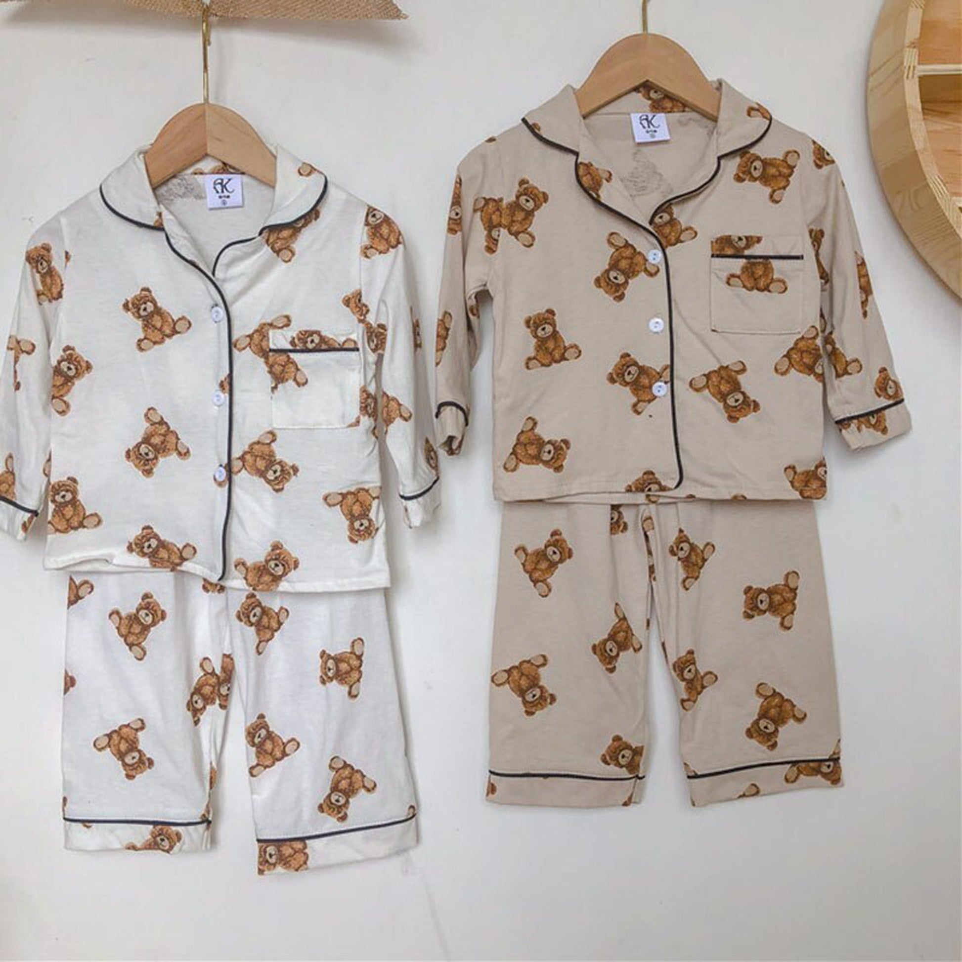 -キッズ くま 長袖パジャマセット【mh0000408】 - mamahalo shop - 長袖パジャマ -  べビー服 - 子供服 - 男の子 - 女の子