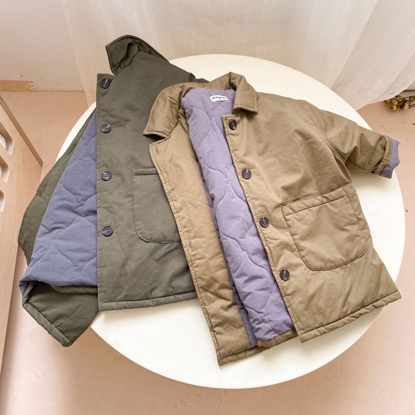 -キッズ 裏キルティング ロング コート【mh0000308】 - mamahalo shop - ロングコート -  べビー服 - 子供服 - 男の子 - 女の子