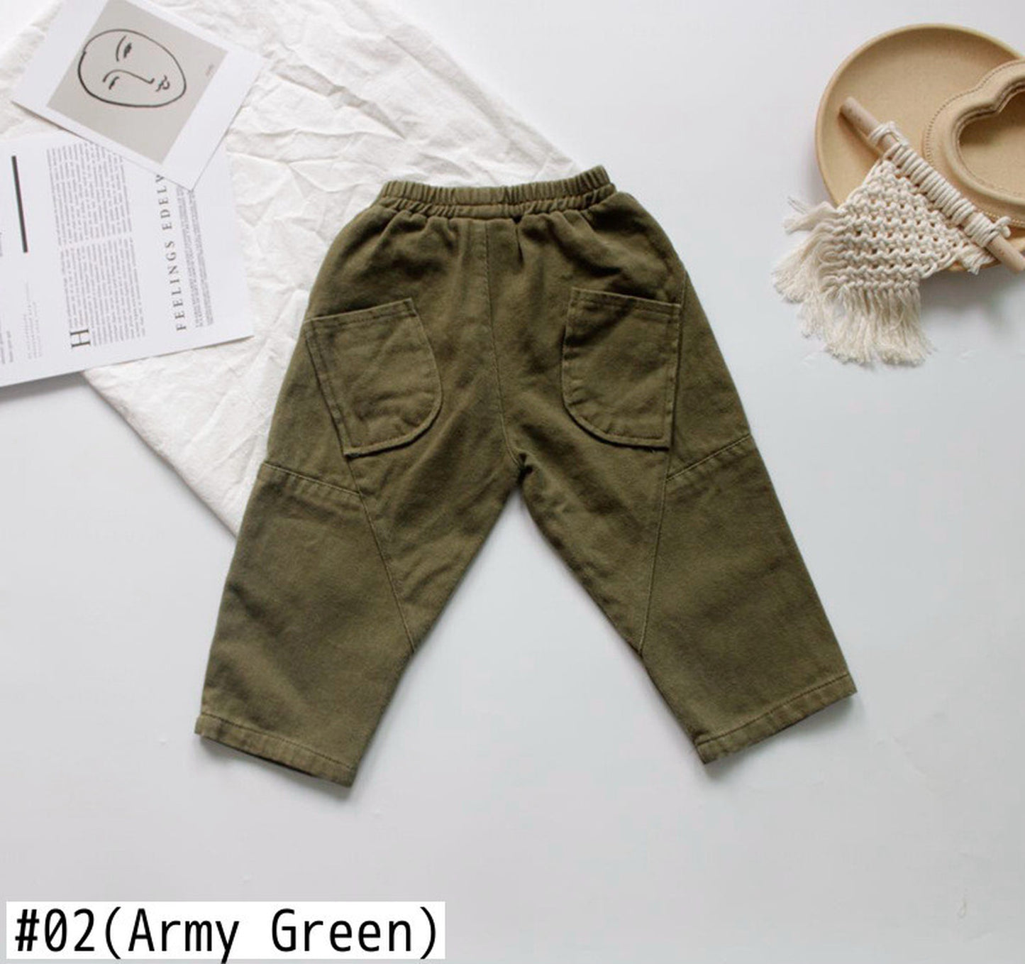 -キッズ コットンリネン パンツ【mh0000220】 - mamahalo shop - ロングパンツ・スウェットパンツ -  べビー服 - 子供服 - 男の子 - 女の子