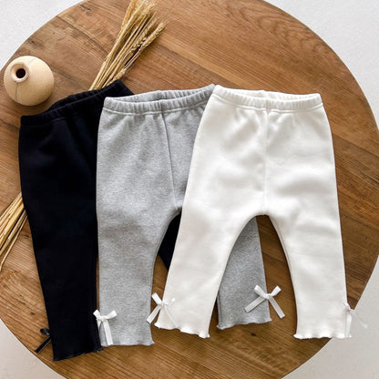 -ベビー リボン 裏起毛 レギンス パンツ【mh0000256】 - mamahalo shop - レギンスパンツ -  べビー服 - 子供服 - 男の子 - 女の子