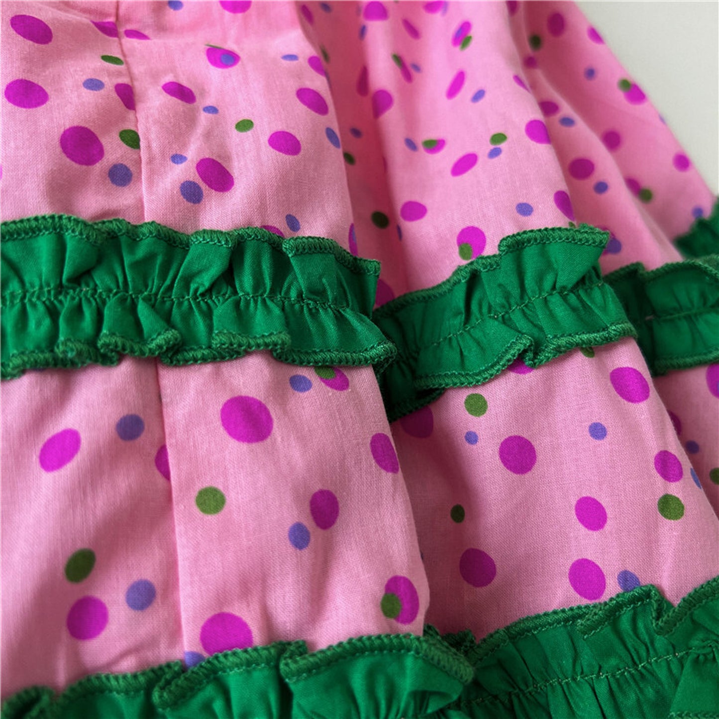 -キッズ みずたま 半袖 フリル ワンピース - mamahalo shop - 半袖ワンピース -  べビー服 - 子供服 - 男の子 - 女の子