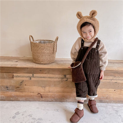 -キッズ コーデュロイ キルティング サロペット サスパンツ【mh0000254】 - mamahalo shop - オーバーオール -  べビー服 - 子供服 - 男の子 - 女の子