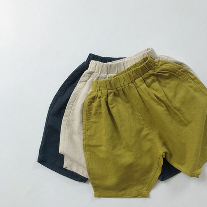 -キッズ コットンリネン サマー パンツ - mamahalo shop - ハーフパンツ・ショートパンツ -  べビー服 - 子供服 - 男の子 - 女の子