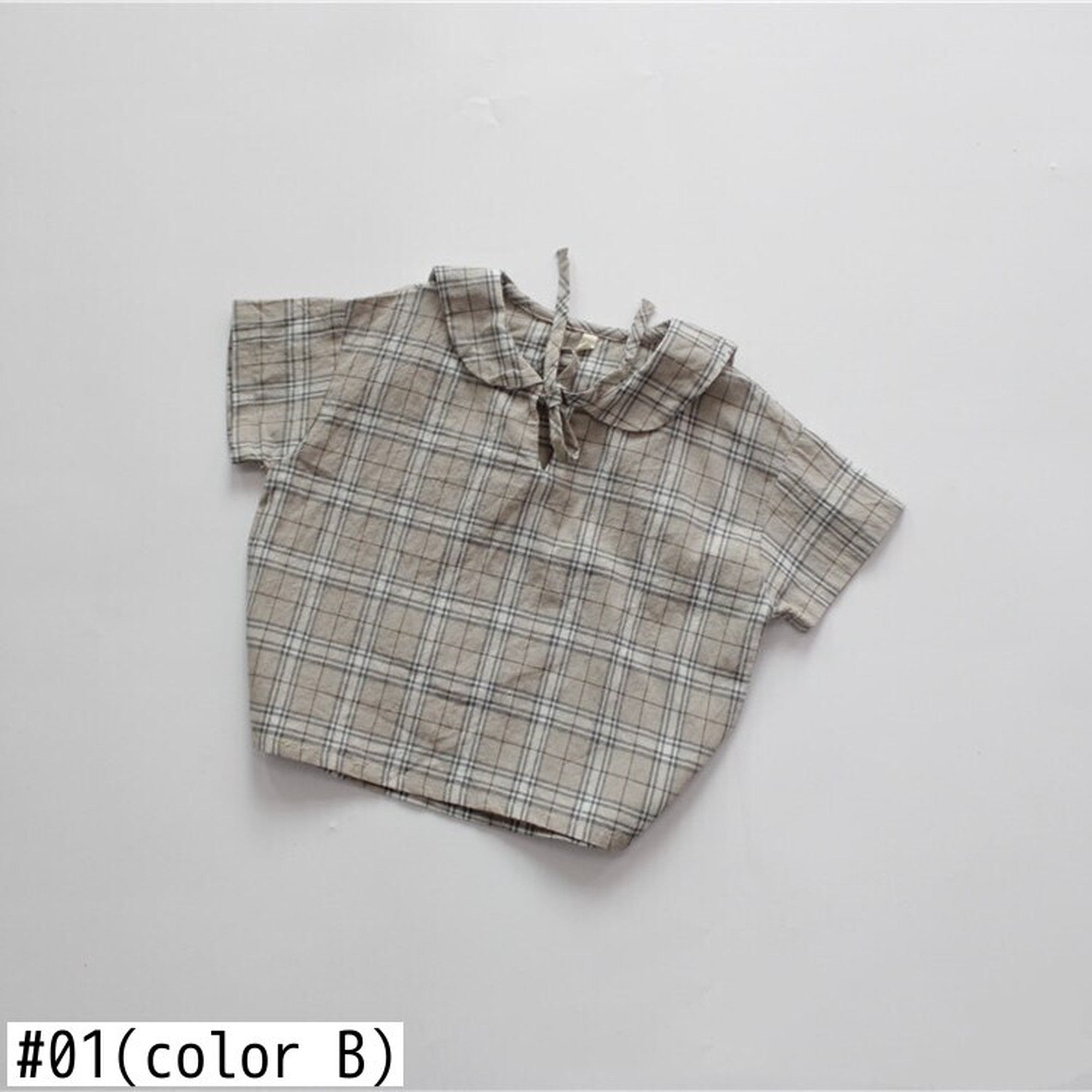 キッズ チェック リボン ブラウス 48902084 - mamahalo shop - 半袖シャツ・ブラウス - ベビー服 - 子供服 - 男の子 - 女の子