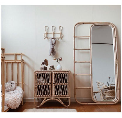 -ラタン 3連 壁掛けフック ナチュラルハンガー掛け【mh0000100】 - mamahalo shop - コートハンガー -  べビー服 - 子供服 - 男の子 - 女の子