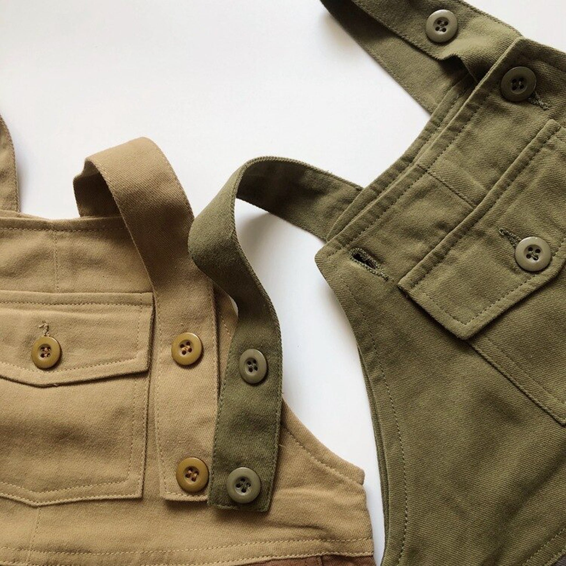 -キッズオーバーオール 切り替え パッチワーク サスペンダーパンツ サロペット 2カラー - mamahalo shop - オーバーオール -  べビー服 - 子供服 - 男の子 - 女の子