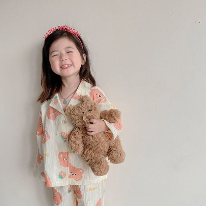 -キッズ くま ベア 長袖 パジャマ セット - mamahalo shop - 長袖パジャマ -  べビー服 - 子供服 - 男の子 - 女の子