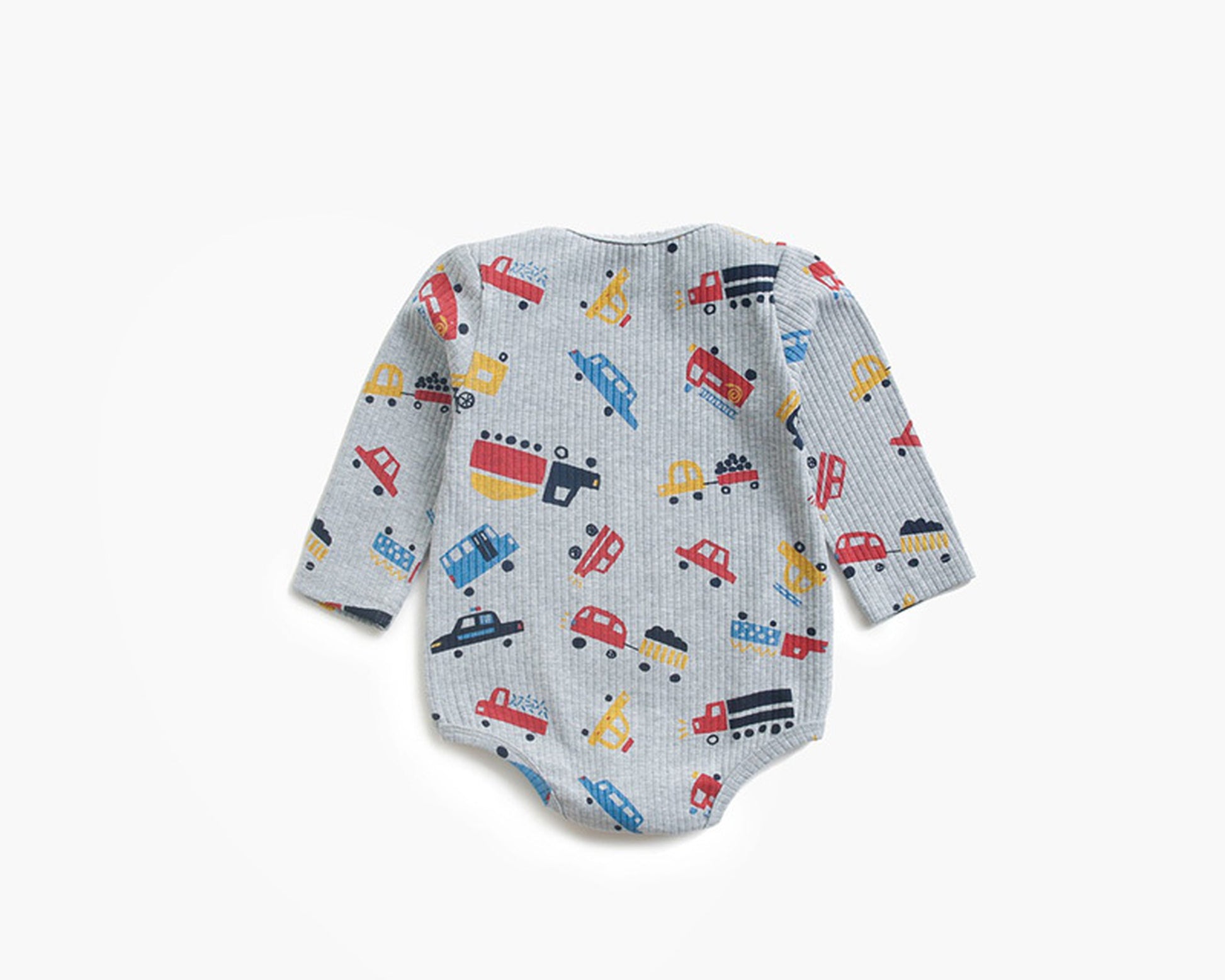 -ベビー ポテト くるま プリント 長袖 ロンパース【mh0000468】 - mamahalo shop - 長袖ロンパース -  べビー服 - 子供服 - 男の子 - 女の子