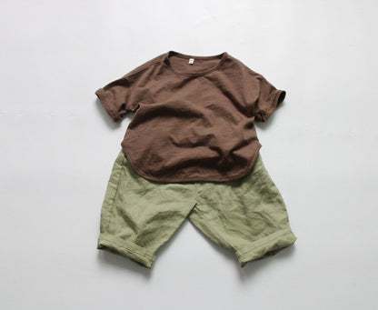 -キッズ コットンリネン パンツ【mh0000534】 - mamahalo shop - ロングパンツ・スウェットパンツ -  べビー服 - 子供服 - 男の子 - 女の子