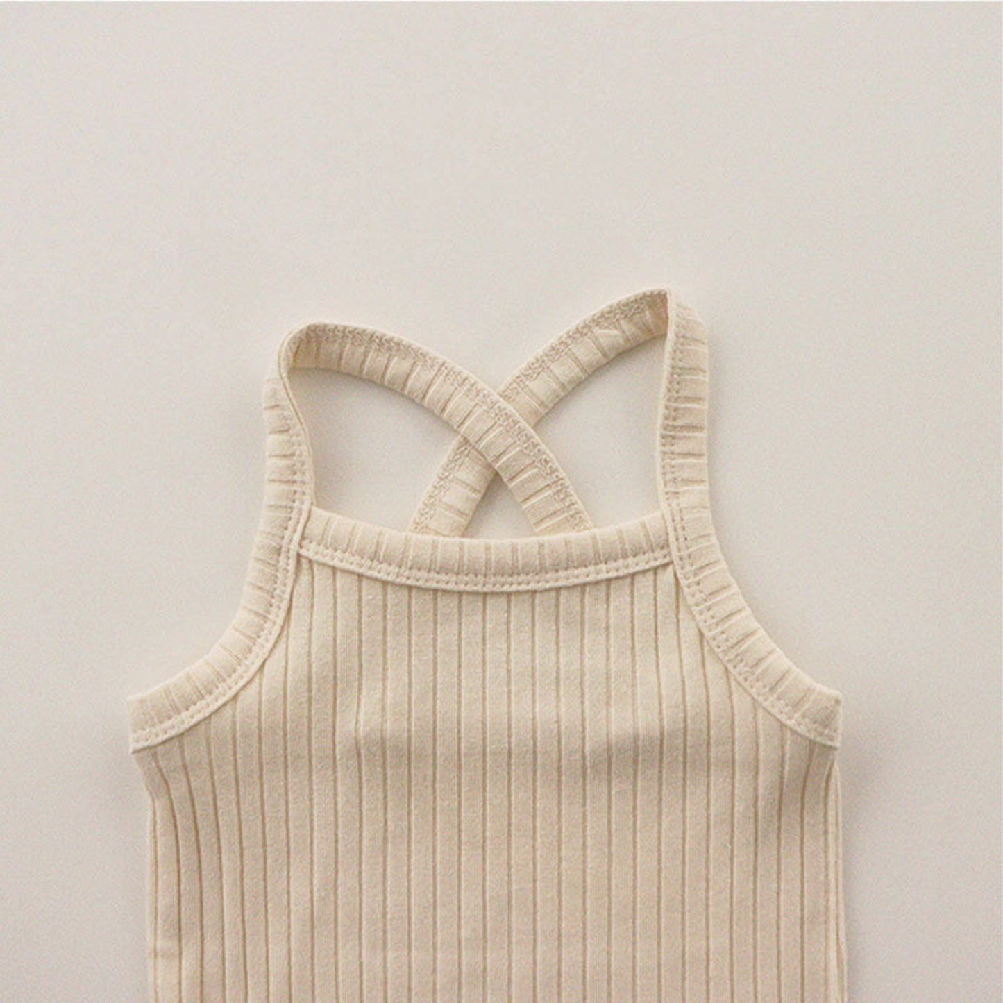 -ベビー キッズ セットアップ バッククロス キャミソール フリル パンツ【mh0000780】 - mamahalo shop - ノースリーブセットアップ -  べビー服 - 子供服 - 男の子 - 女の子