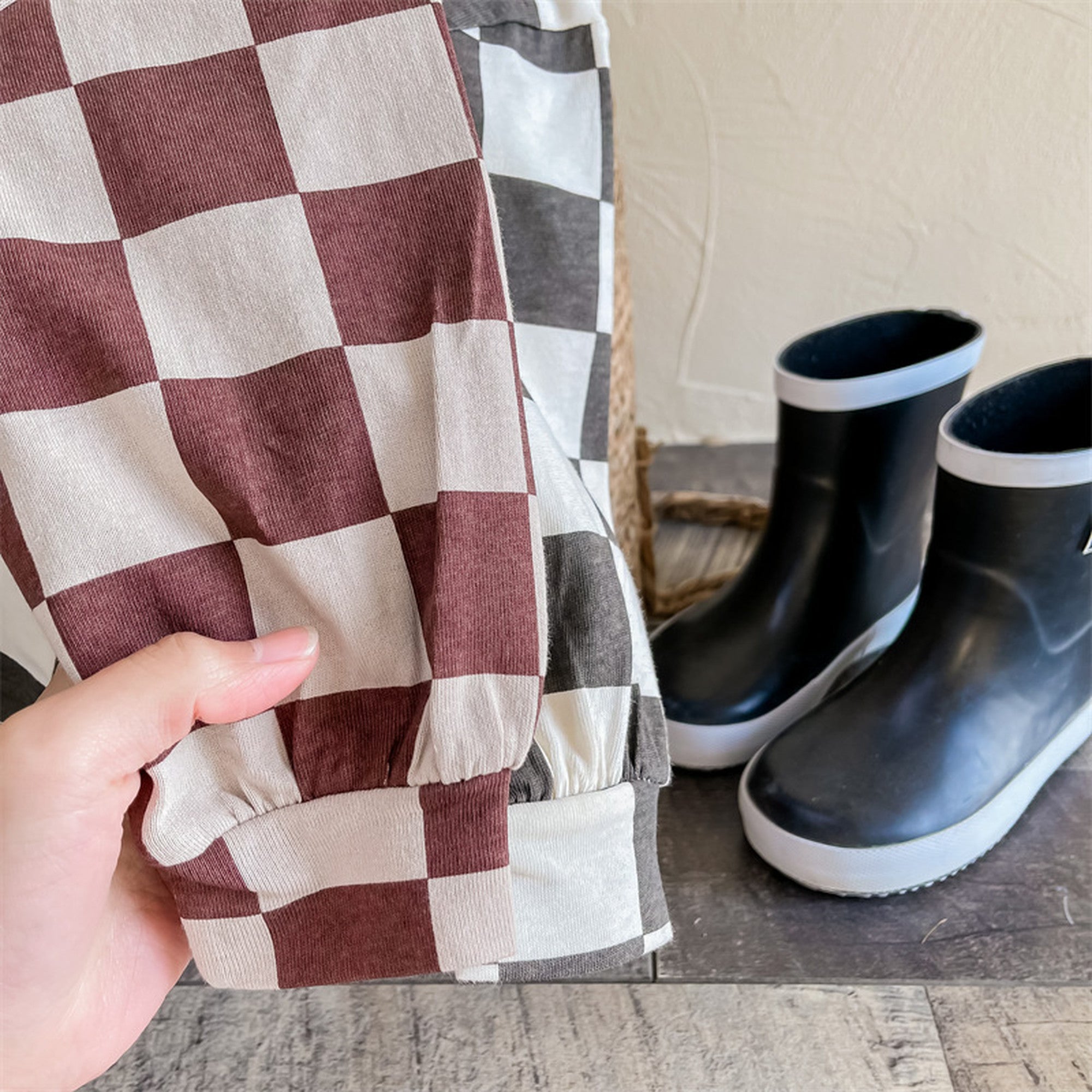 キッズ ビッグ チェッカーチェック 長袖 Tシャツ - mamahalo shop - 長袖Tシャツ - ベビー服 - 子供服 - 男の子 - 女の子