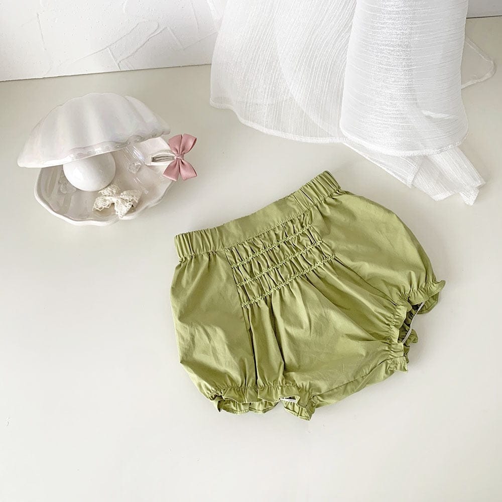 ブルマパンツ green / 9M 73cm ベビー フラワー シャーリング ブルマパンツ【mh0001417】