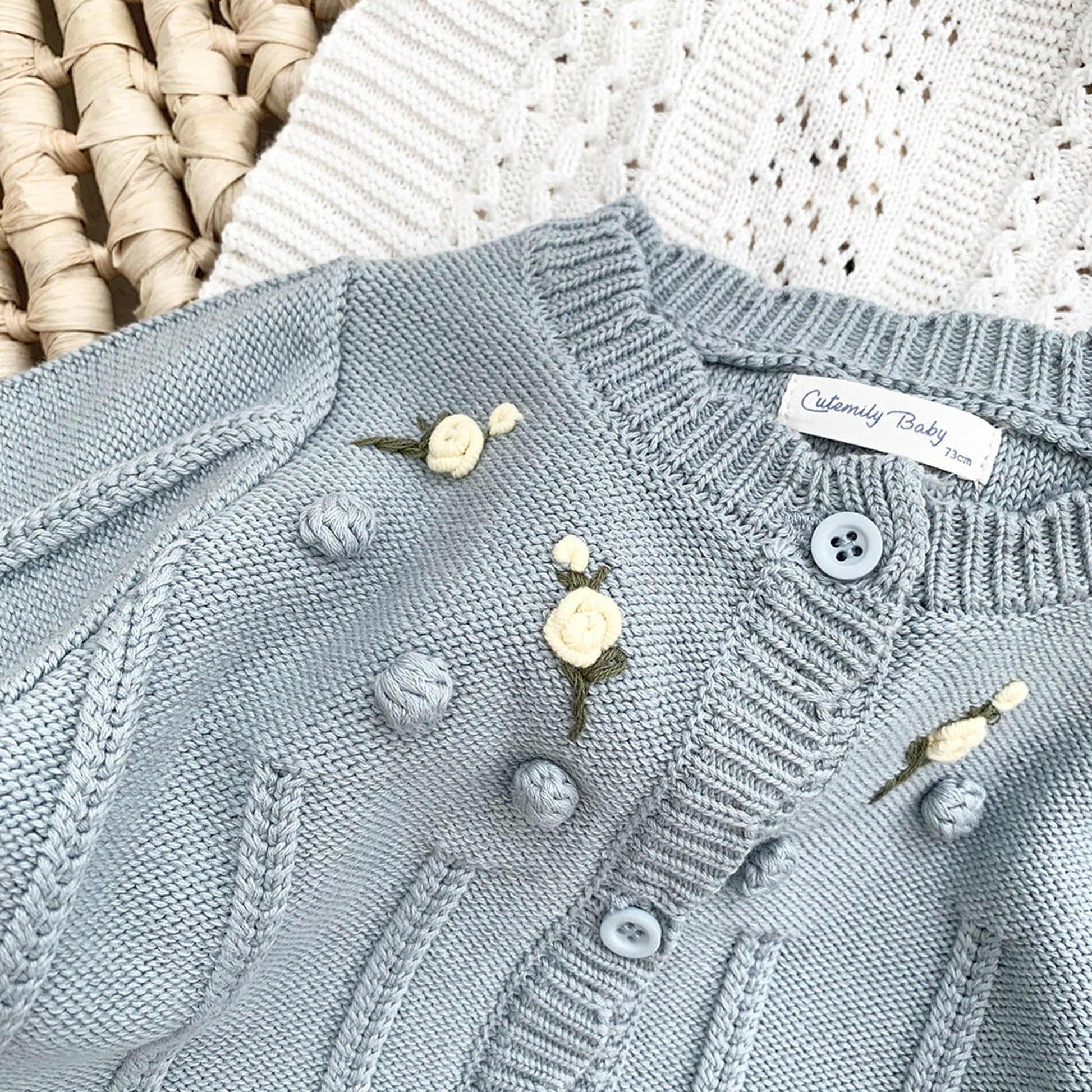 カーディガン・パーカー ベビー キッズ ニット フラワー 刺繍 カーディガン【mh0000248】