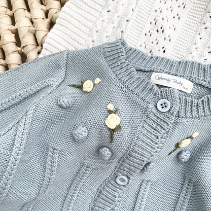 カーディガン・パーカー ベビー キッズ ニット フラワー 刺繍 カーディガン【mh0000248】