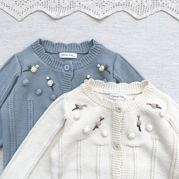 カーディガン・パーカー ベビー キッズ ニット フラワー 刺繍 カーディガン【mh0000248】