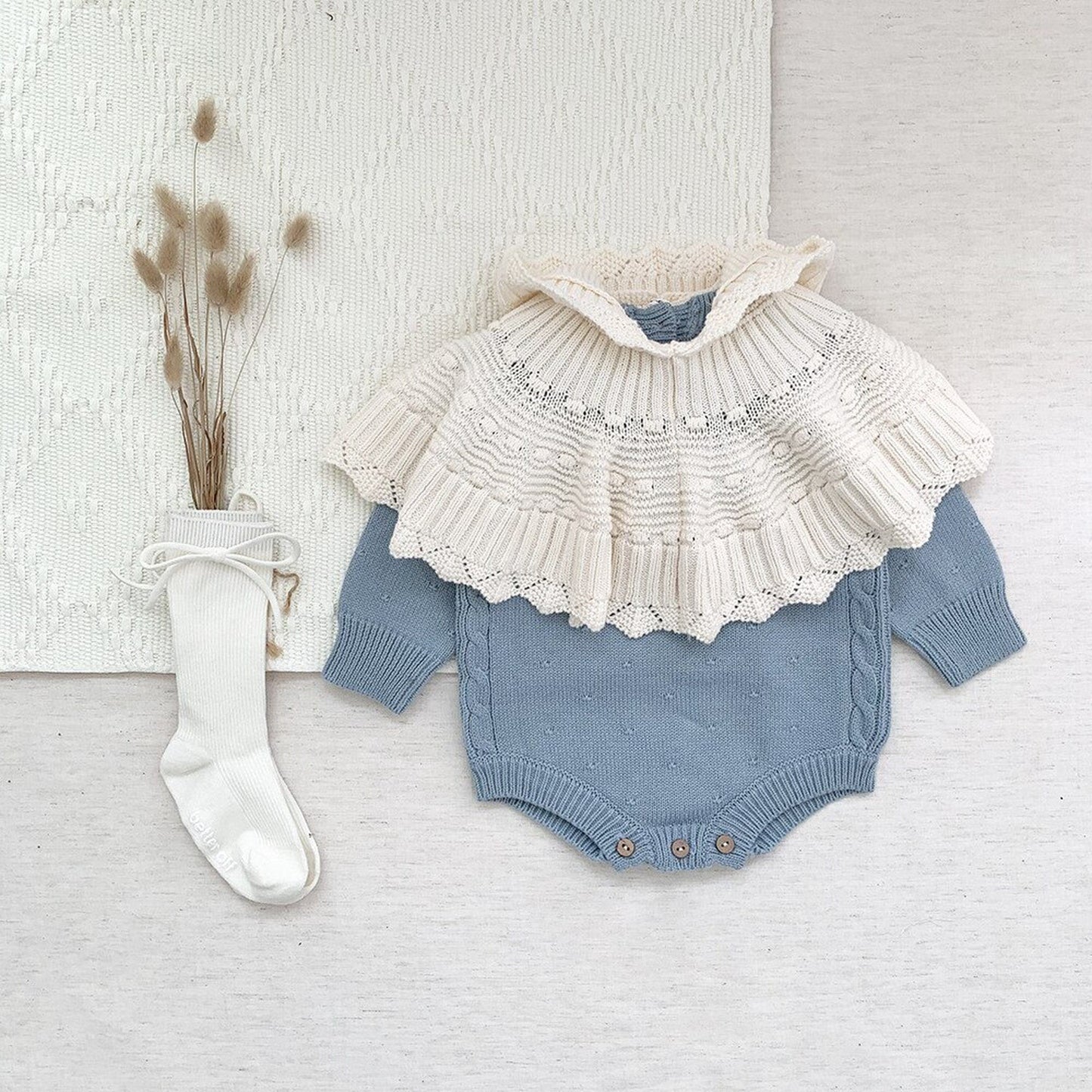 ショール ベビー キッズ レース ニット フーディ ボレロ ポンチョ【mh0000257】