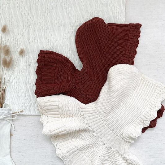 ショール ベビー キッズ レース ニット フーディ ボレロ ポンチョ【mh0000257】