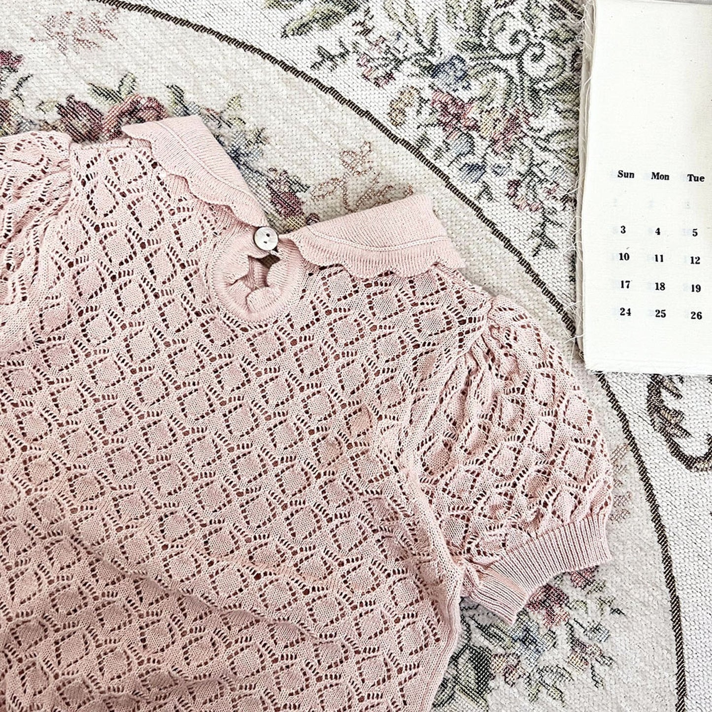 半袖シャツ・ブラウス ベビー キッズ レースニット 襟付き トップス ブラウス【mh0000767】