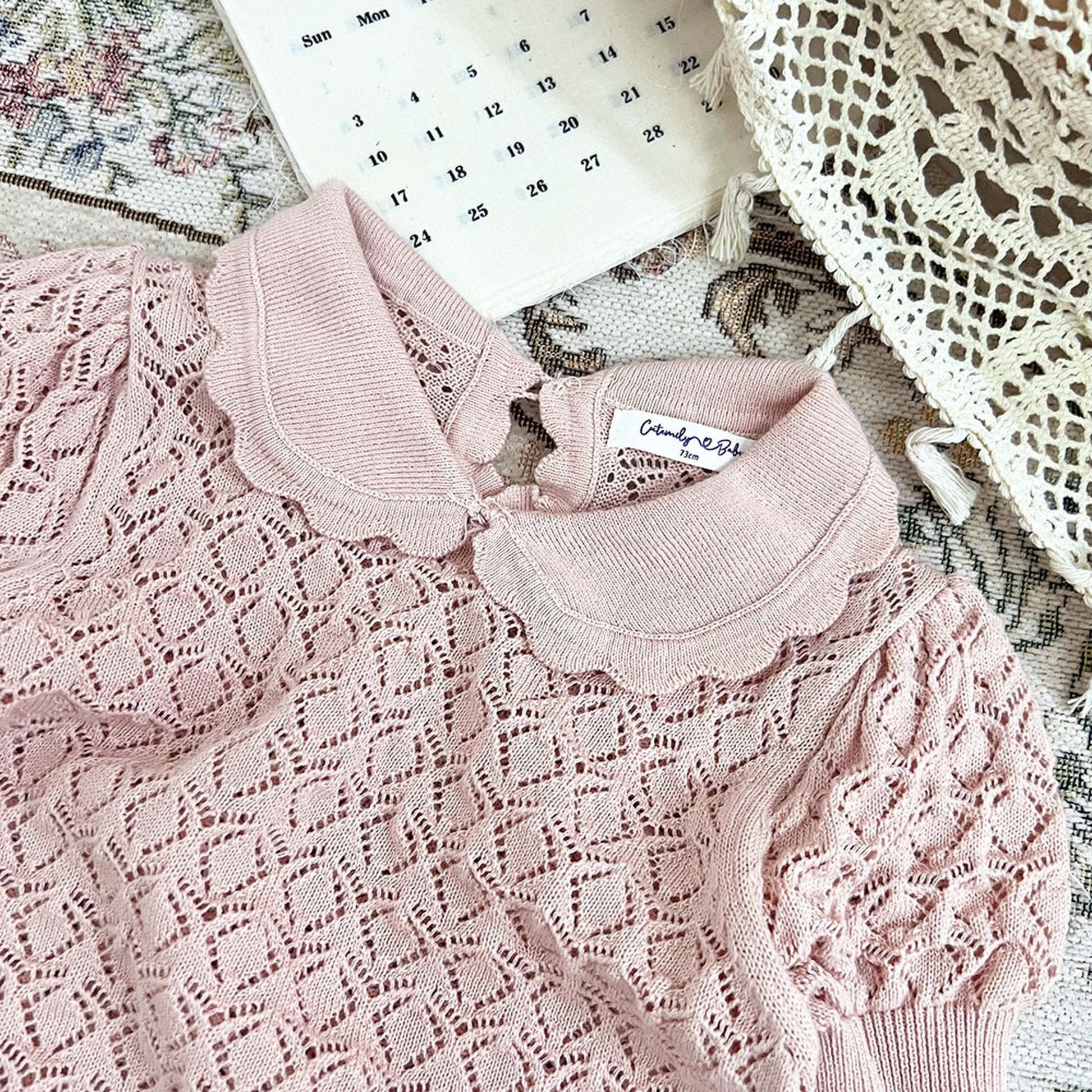 半袖シャツ・ブラウス ベビー キッズ レースニット 襟付き トップス ブラウス【mh0000767】