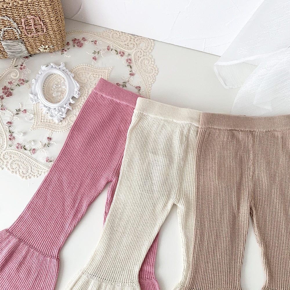 レギンスパンツ キッズ ニット リブ フレア パンツ レギンスパンツ【mh0001235】