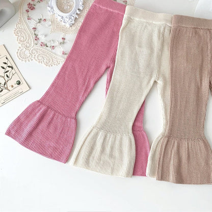 レギンスパンツ キッズ ニット リブ フレア パンツ レギンスパンツ【mh0001235】