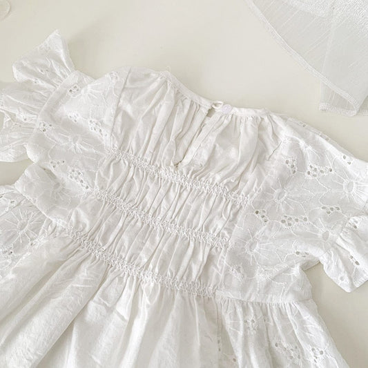 半袖シャツ・ブラウス ベビー キッズ レース シャーリング フリル 半袖 ブラウス トップス【mh0001416】