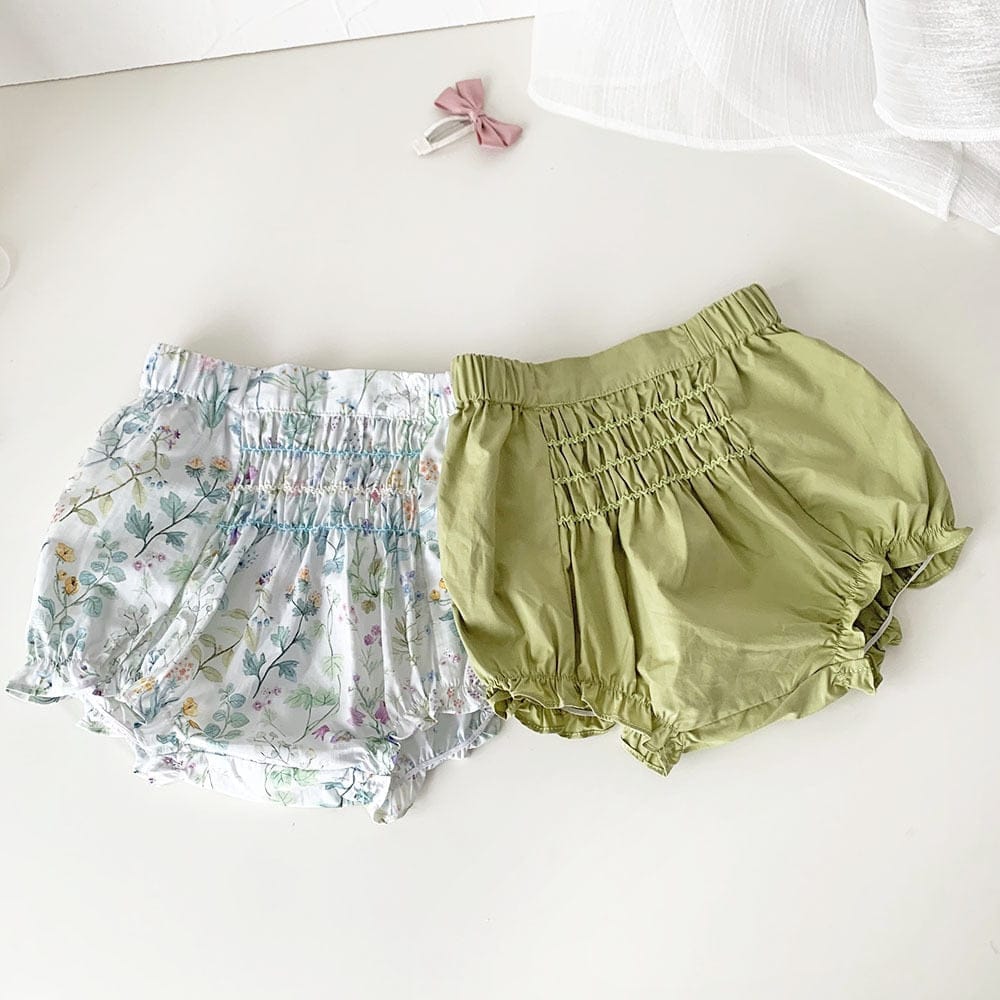 ブルマパンツ ベビー フラワー シャーリング ブルマパンツ【mh0001417】