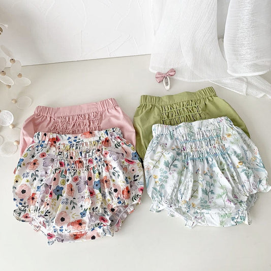 ブルマパンツ ベビー フラワー シャーリング ブルマパンツ【mh0001417】